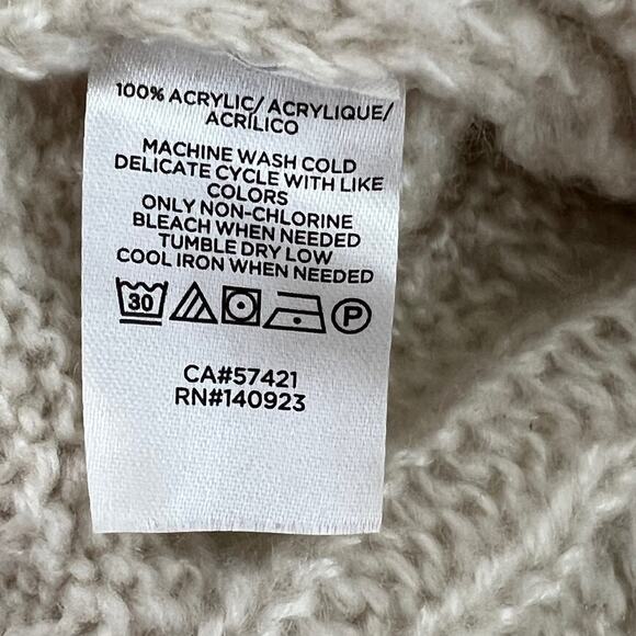 Loft Outlet Womens Open Cable Knit Button Front Cardigan Sweater XL Ivory - Picture 6 of 6